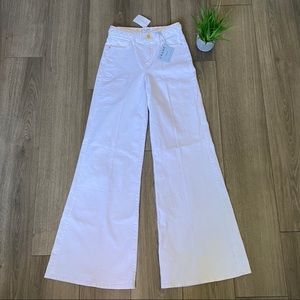 Frame Le Palazzo Braided Waistband Jeans White 26
